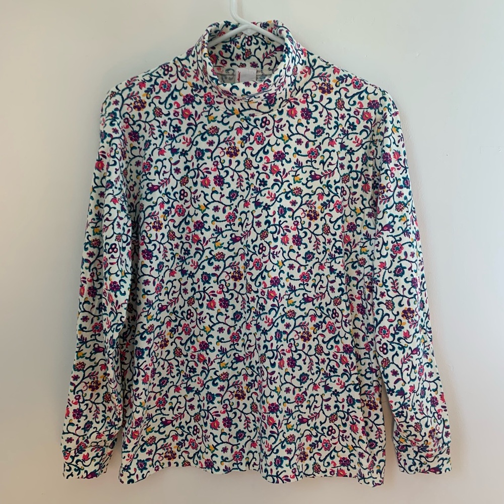 Hanna Andersson Floral Turtleneck Top